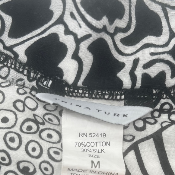 Trina Turk Cotton and Silk Sheer Tunic - Size Medium - Picture 4 of 12